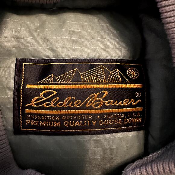 JJJJound x Eddie Bauer Goose Down Puffer Vest Sage Sleeveless Full Zipper S - Picture 3 of 4